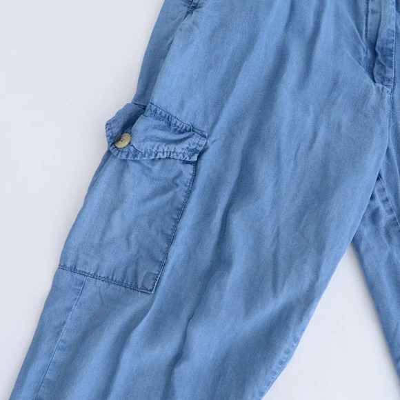 Suko Cargo Style Cotton Blue Chambray Denim Jeans - Picture 10 of 14